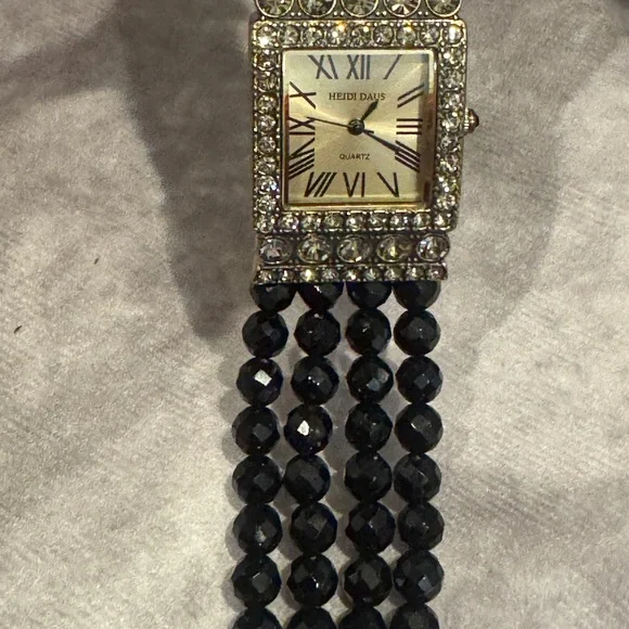 Heidi Daus Gold and Black Beaded Watch - Picture 5 of 6